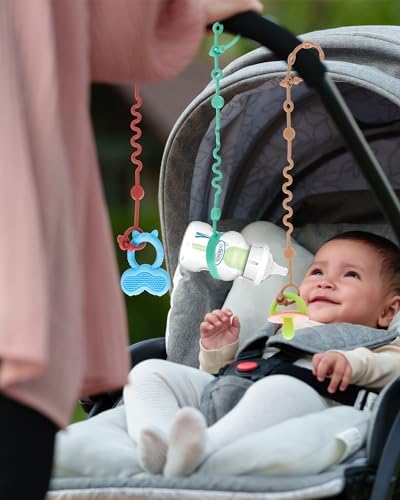 LittleHugs Toy Straps for Baby, Adjustable Toy Holder for Stroller Accessories, Silicone Baby Tether Pacifier Clip, No Throw Baby Travel Essential Leash for High Chair, Car Seat (7- Pack) - Image 6
