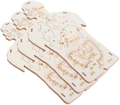 3pcs Human Body Model Wooden Puzzle, Science Kit for Cognitive Education and Collaborative Learning, Beige Color, for Family Playtime and Home Use by Unknown