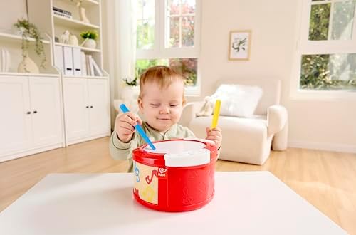 Hape Electronic Kids Drum with Lights & Guided Play| 2 Play Modes Drum Sensory Musical Instrument Toys for Toddler Gift Packing - Image 2