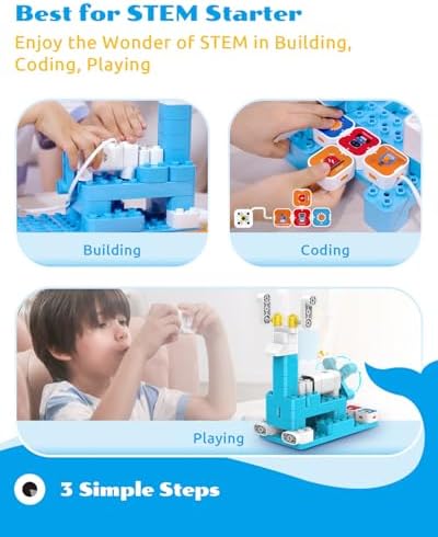 WhalesBot A3 12-in-1 STEM Blocks Coding Robot Kit for Kids, 61-Piece Educational Building Set with Interactive Storytelling, Ideal Toy Gift for Boys & Girls Ages 3-6 - Image 2