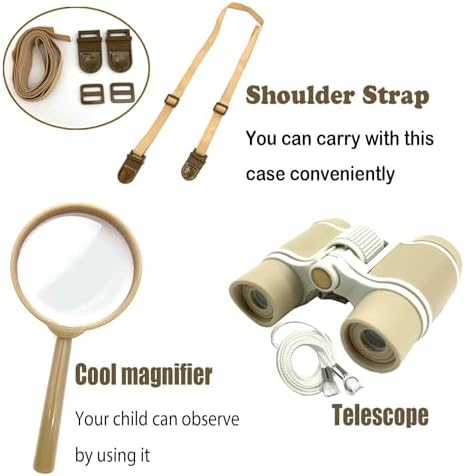 Bug Catcher Kit for Kids, 6 Pcs Kids Bug Catching Kits, Outdoor Nature Explorer Kit, Science Educational Kits with Tweezers, Magnifying Glass, Binoculars for Boys Girls - Image 4