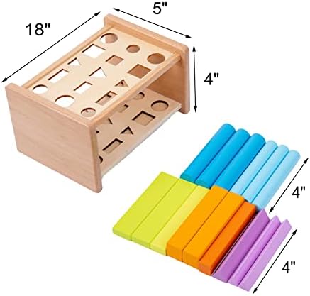 Montessori Toys for 1 2 3 Years Old Wooden 3D Shape Matching Toys,Wooden Posting Stand Montessori Color Sorting Sticks Game-Cognitive Shapes Colors,Educational Sensory Toy for Boys Girls Gift（15 Pcs） - Image 7