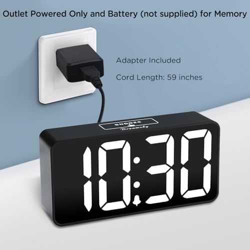 DreamSky Small Digital Alarm Clock for Bedroom, Large Big Numbers Display - Image 2