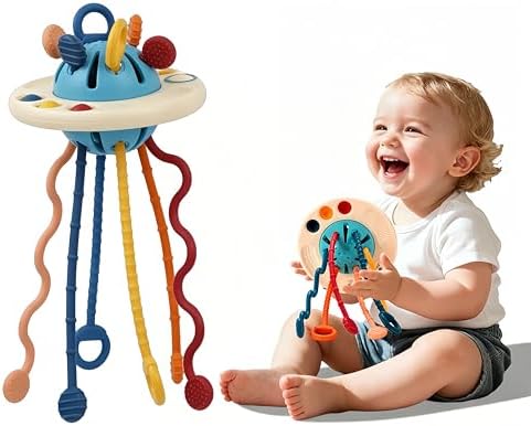 Montessori Pull String Travel Toy, UFO Sensory Toy for 18 Months+ by Unknown