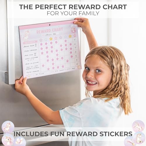 ZICOTO Fun Magnetic Reward Chart for Kids - Unicorn Chore Chart for Girls - Image 3