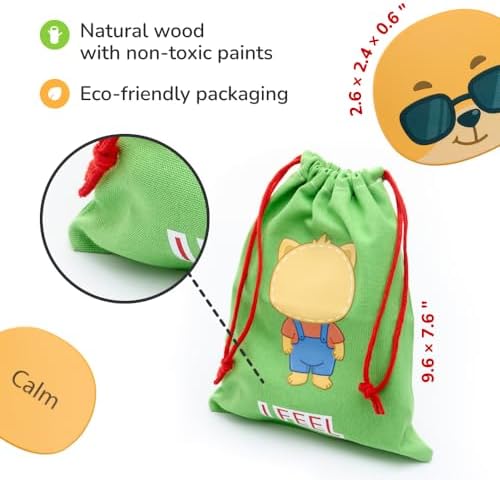 Bimi Boo Emotion Stacking Blocks for Toddlers - Montessori Social-Emotional Learning Toy Set (Set of 14 Wooden Stones) - Image 5