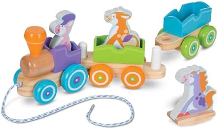 Melissa & Doug First Play Wooden Rocking Farm Animals Pull Train by Unknown