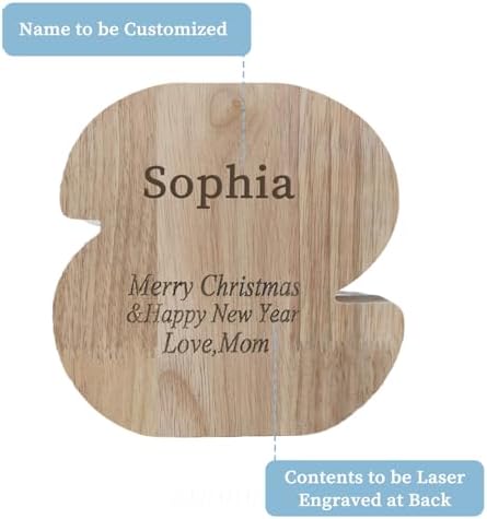 Wooden Letter Piggy Bank for Kids Boys Girls,Personalized Piggy Bank (Laser Engraving),A-Z Letters Coin Bank Money Box Customized Name, for Family Christmas Birthday Gift (S) - Image 2