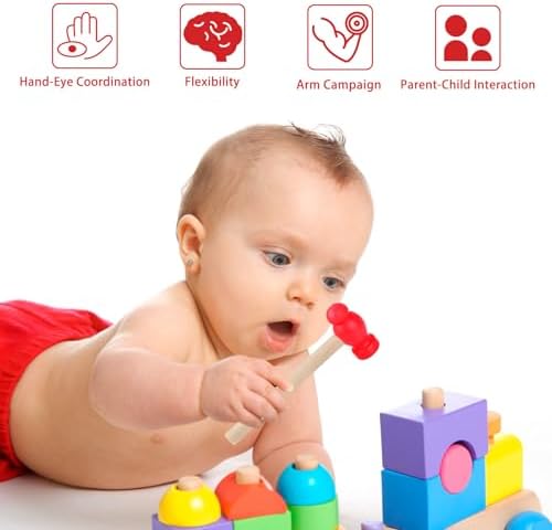 3pcs Wooden Mallet Toy Hammer Simulation Wooden Hammers Small Plastic Toddler Fake Hammer Portable Maintenance Kids Tools Toys Pretend for Boys Girls - Image 3