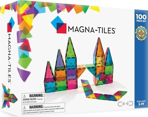 MAGNA-TILES Classic 100-Piece Magnetic Construction Set, The Original Magnetic Building Brand by Unknown