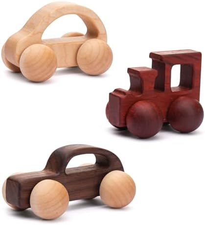 3PCS Wooden Baby Grasping and Push Car Toys, Montessori Vehicles, #1 by WOODENTEETHER