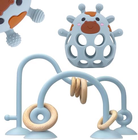Baby High Chair Toy Teething Chew, Suction Cup Toys,BPA-Free Infant Teether by CuddleCubsCreations