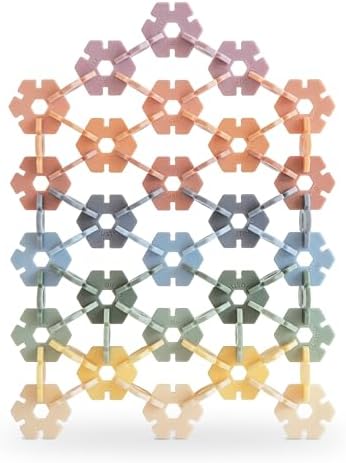 mushie HEX Connect Building Toy Set | 100 Pieces for Kids 5 Years+ | Preschool Educational and Toddler Montessori Toys by mushie