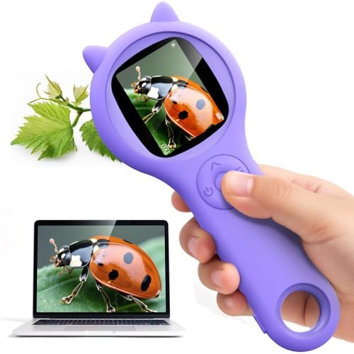 Ashfly Kids Microscope, 500X Digital Magnifying Glass, STEM Toy, Purple by Ashfly