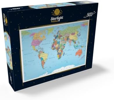 MyPuzzle Color World Map - Borders, Countries, Roads and Cities - Premium 500 Piece Jigsaw Puzzle for Adults - Image 2