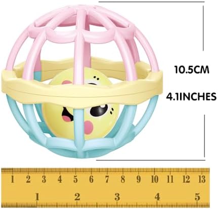 WEofferwhatYOUwant Baby Teether – Large Sensory Play Ball with Pastel Rattle – Easy Grip for Infants – Promotes Motor Skills & Tummy Time – BPA-Free, Safe Baby Toy for 0-6 Months - Image 7