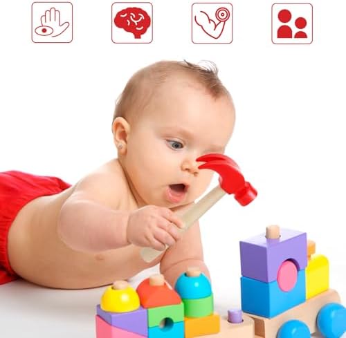 3 Pack Wooden Hammer Toy Hammer Simulation Wooden Hammers Small Educational Toys for Kids Toddlers Maintenance Tools Birthday Party Games Supplies - Image 6