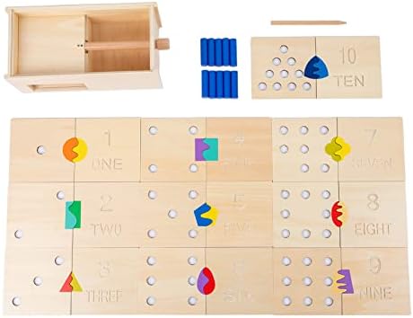 Adena Montessori Toys Wooden Peg Drop Box Tumble Down Counting Pegs Number Games - Fun and Exciting Way to Learn 1-10 Numerals Early Math Skills Development - Image 6