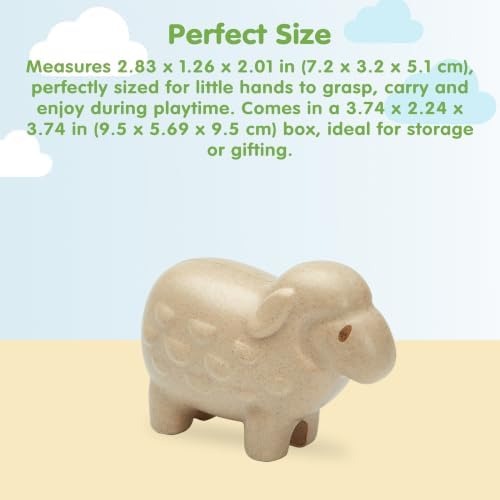 PlanToys® Wooden Sheep Montessori Kids Farm Animal Figurine Play Toy Set - Image 2