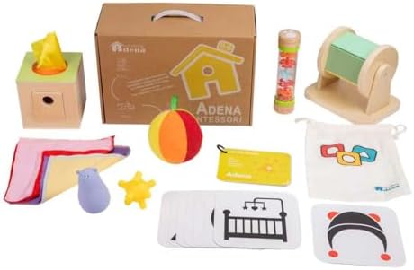 Adena Montessori 8 in 1 Sensory Play Kit 0-6 Months Baby by AdenaMontessori