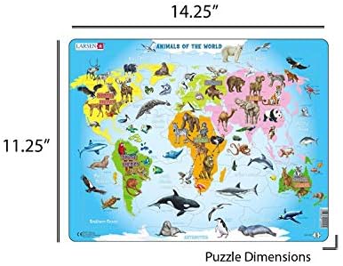 Larsen Puzzles Animals of the World Map 28 Piece Children's Educational Jigsaw Puzzle - Image 4
