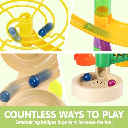 JOYIN 236Pcs Glowing Marble Run with Motorized Elevator- Construction Building Blocks Toys with 30 Glow in The Dark Plastic Marbles, STEM Toy for Boys and Girls, Birthday Gift, Easter Basket Stuffers - Image 6