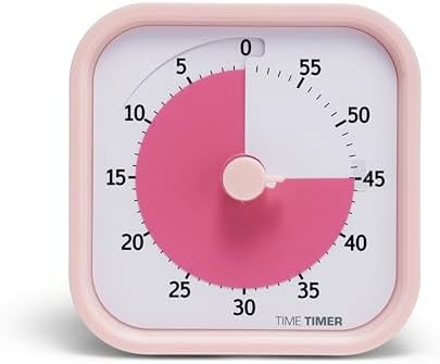 TIME TIMER Home MOD – 60-Minute Visual Timer Home Edition, Silent Operation Study Tool for Kids Desk, Homeschool Supplies, Office & Meetings (Peony Pink) by TimeTimer