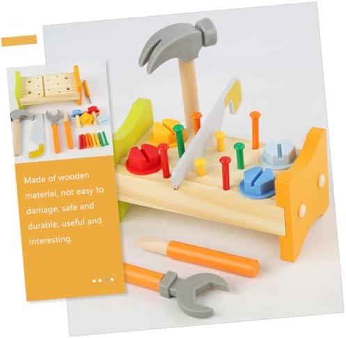 Wooden Pounding Peg Workbench Toy with Hammer for Toddlers - Image 2