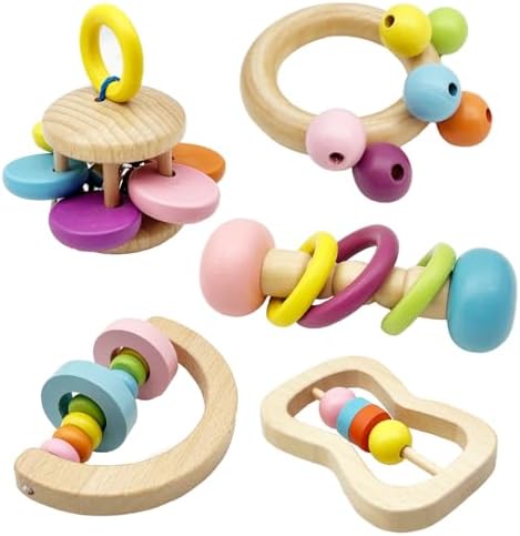 Organic Colorful Boys and Girls Rattles Set by Unknown