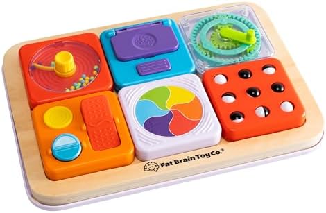 Fat Brain Toys PlayTab Essentials, Modular Sensory Activity Board, Busy Board for Toddlers and Babies Ages 12 Months+ by Unknown