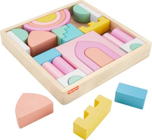 Fisher-Price Wood Castle Block Set 28 Pieces, Ages 2+ - Image 6