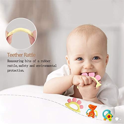 Yiosion Baby Rattles Sets Teether, Shaker, Grab and Spin Rattle, Musical Toy Set, Early Educational Toys Gifts for 3, 6, 9, 12 Month Baby Infant, Newborn - Image 2