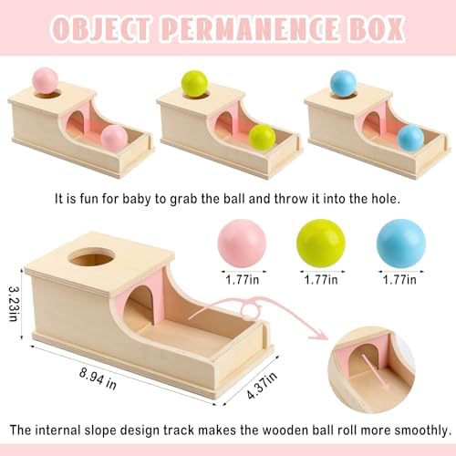 Montessori Toys for 1 Year Old, Wooden Object Permanence Box for Babies - Image 4