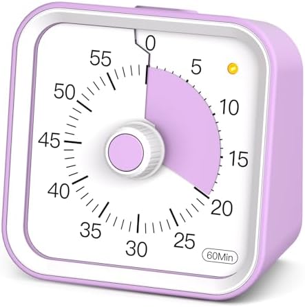Visual Timer for Kids, Cute Timer with Pause Function, Purple by InfPokidCuteVisualTimer
