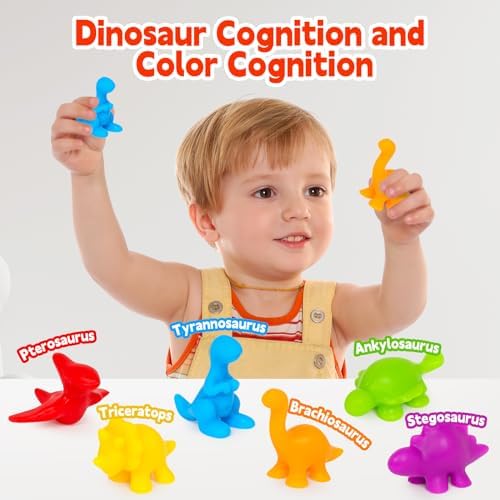 Dinosaur Toys,Color Sorting Toys for Kids,Montessori Education Learning Activities Sensory Training & Counting Games Christmas Stocking Stuffers Gifts for 3 Year Old Boys Girls - Image 4