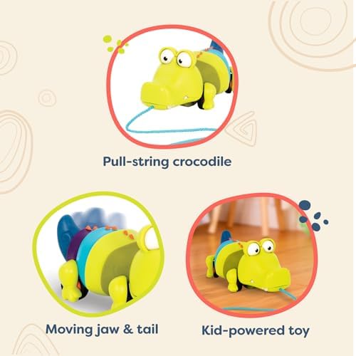 B. toys Pull Along Toy, Waggle-A-Longs Snappity Scott Crocodile Toy - Image 3