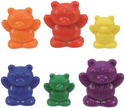 EAI Education Bear Counters: 3 Sizes: 6 Colors - Set of 96 in a jar by EAIEducation