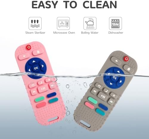 Hooku 2 Pack Silicone Teething Toys for Babies 0-6 Months, Teethers for Babies 6-12 Months, Remote Teether for Baby, Sensory Toys for Babies, Baby Chew Toys - Image 6