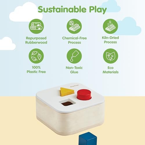 PlanToys® Shape & Sort It Out Bin Wooden Montessori Kids Sorting Match Toy - Image 3