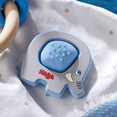 HABA Silicone Teethers for Babies 6-18 Months - Popping Elephant Fidget Toy Silicone Teether Ring and Grasping Toy for Safe Sensory Development - Dishwasher Safe Baby Essentials - Image 3