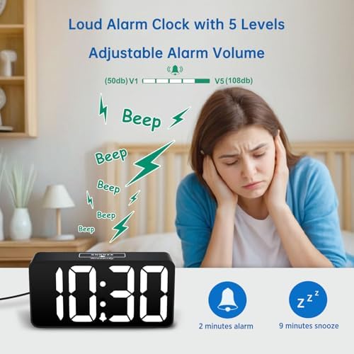 DreamSky Small Digital Alarm Clock for Bedroom, RGB Kids Alarm Clock Boys - Image 4