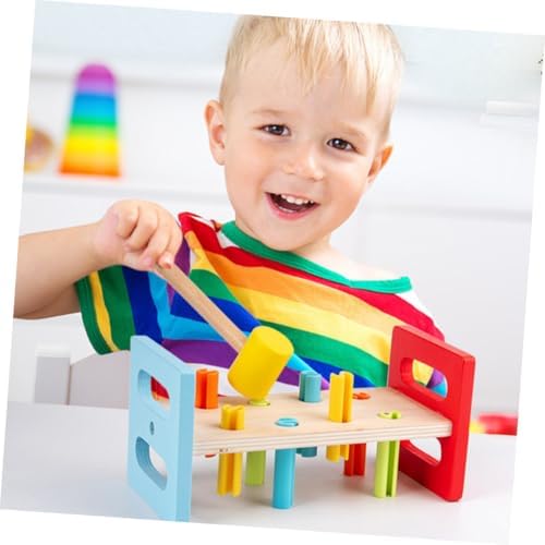 FRCOLOR 2pcs Wooden Hammering Toy Set for Toddlers and Babies - Image 6