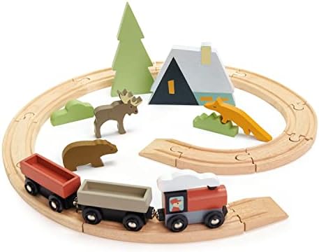Tender Leaf Toys - Treetops Train Set - Beautiful Wooden Toy Train Set Kids - Intelligent and Imaginative Play Skills for Age 3+ by TenderLeaf