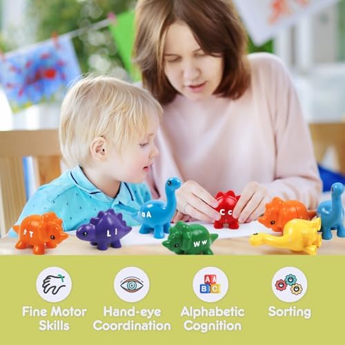 26pcs Alphabet Dinosaurs Matching Toy, Toddlers ABC Learning Dinosaurs - Image 2