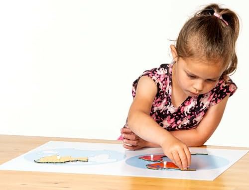 Kinderhuis- 8 Unlabeled Control maps SET Classroom Grade durable Geography Montessori Materials Casa Elementary Birch wood Africa, Australia, World, Europe, Asia, North America, South America, USA - Image 3