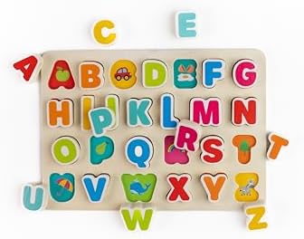 Jasey's Toy Chest Wooden Alphabet Puzzle | ABC Letter Learning Puzzle with Easy-Grip Pieces | Preschool Educational Toy for Toddlers Ages 18+ Months - Image 4