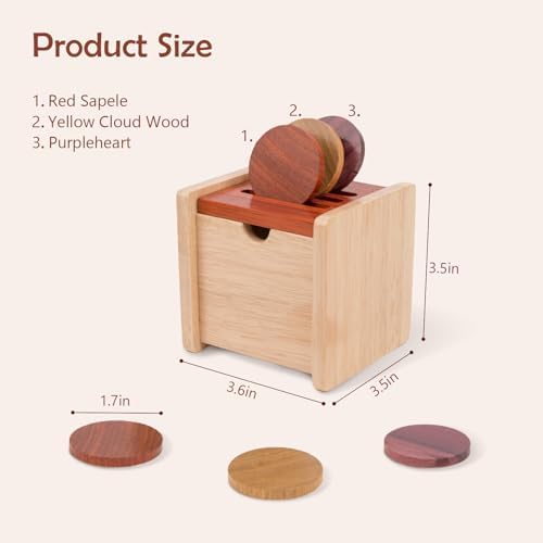 Adena Montessori Wooden Coin Box with Lid Object Permanence 6-12 Months - Image 3