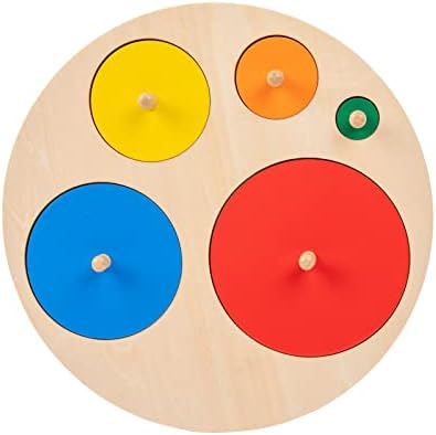 Montessori Toys for 3+ Years Old-Shape Puzzle Board,Wooden Peg Circle Puzzle,Jumbo Knob Puzzles for Baby Games Shape Sorter First Baby Puzzle for Toddler Gift for Boys Girls(Multiple Circle Puzzles) by YunHeXinQiaoToysFactory
