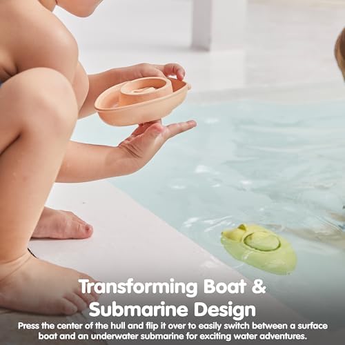PlanToys® Pastel Green Rubber Convertible Boat Water & Sensory Play Toy - Image 6