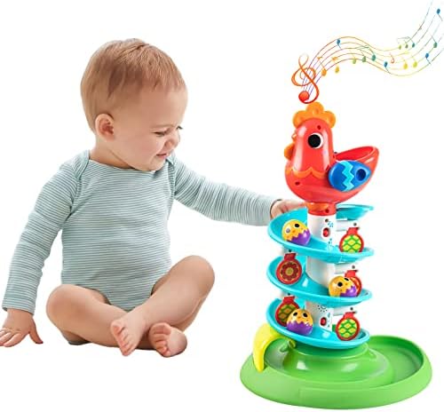 Montessori Toddler Sensory Drop Ball Toys, Rolling Spinning Ball Tower That Makes Music, Preschool Interactive Games, Birthday Gift for Children 12 Months and Older by Auspint